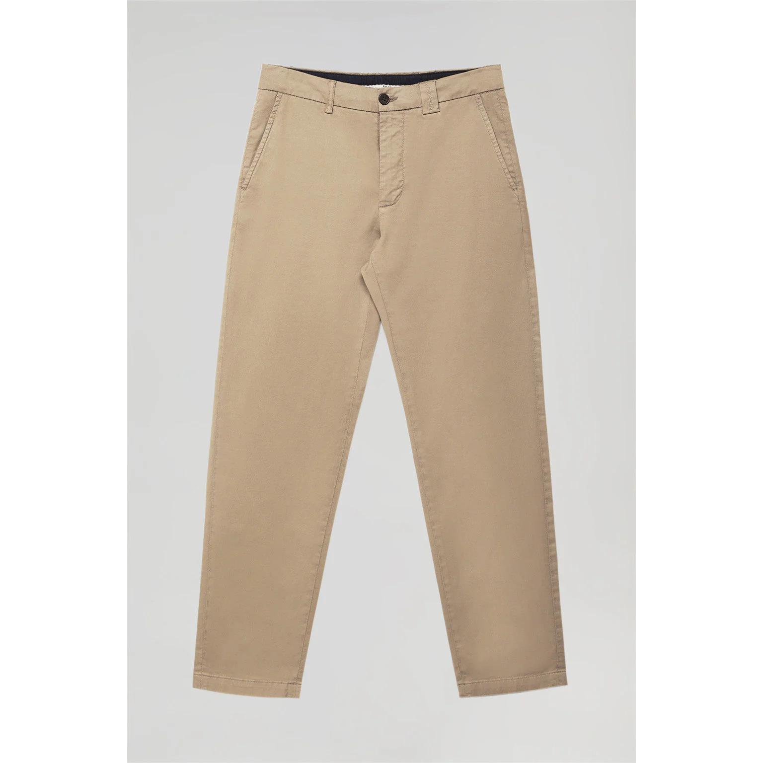 Pantaloni chino beige regular fit con dettagli Polo Club