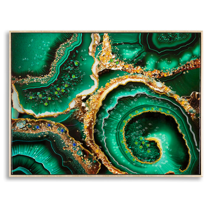 DIPINTO SU TELA LACCATO SMERALDY -A- C/CORNICE CM 82X4X62