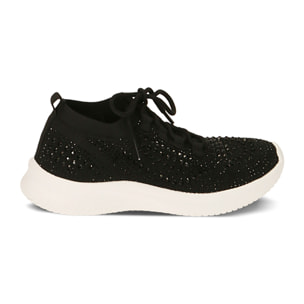 Slip-on nere con strass