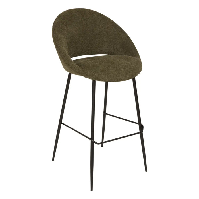 Lot de 2 Tabouret de bar Amago vert cèdre 54x52cm