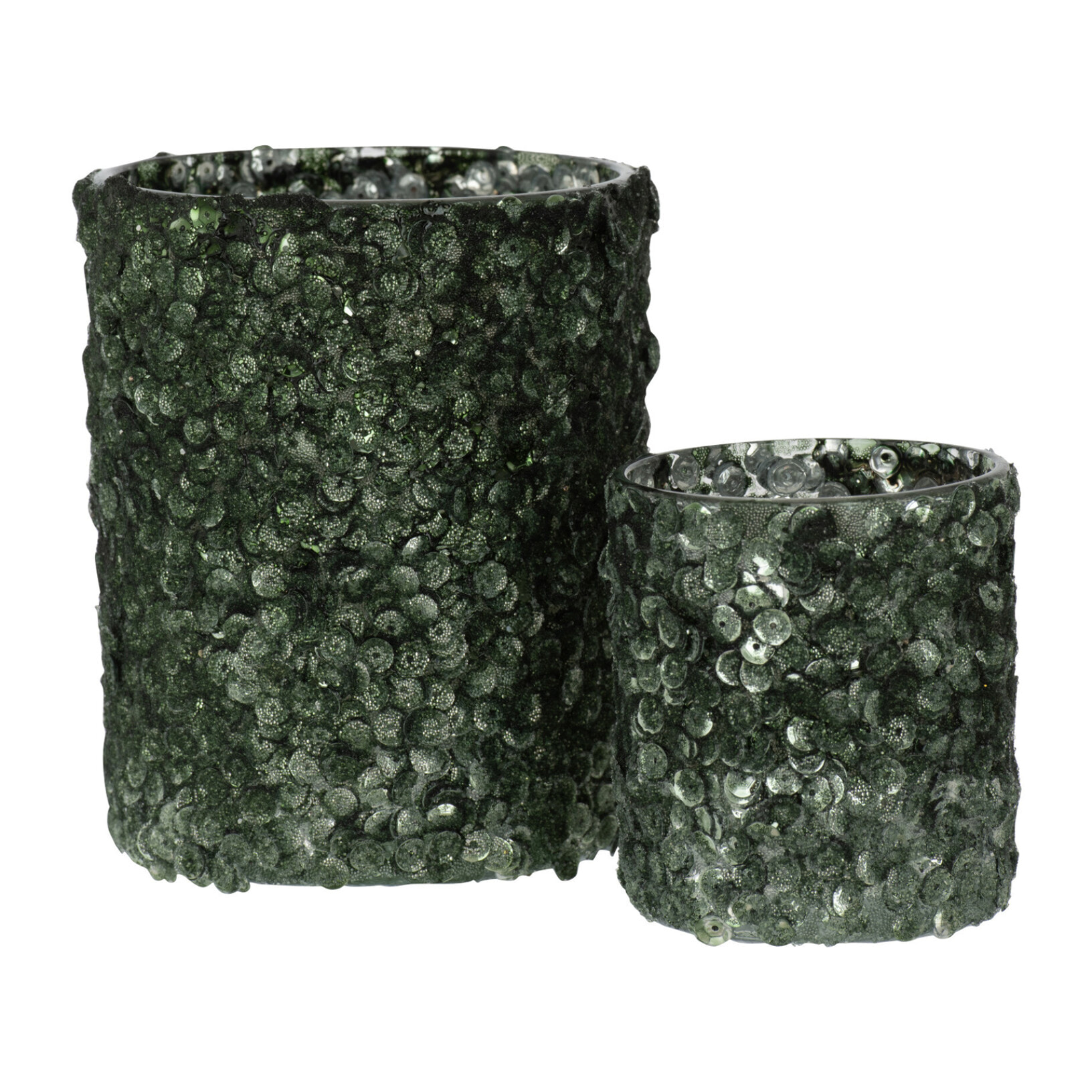 J-Line photophore Givré - verre - vert foncé - large