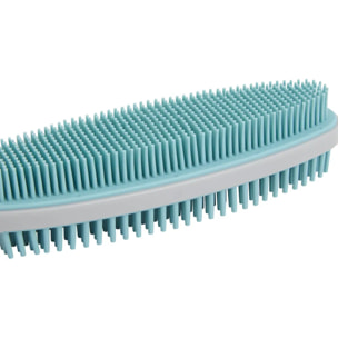 Brosse à Vêtements Bi Faces en Caoutchou Gris et Bleu