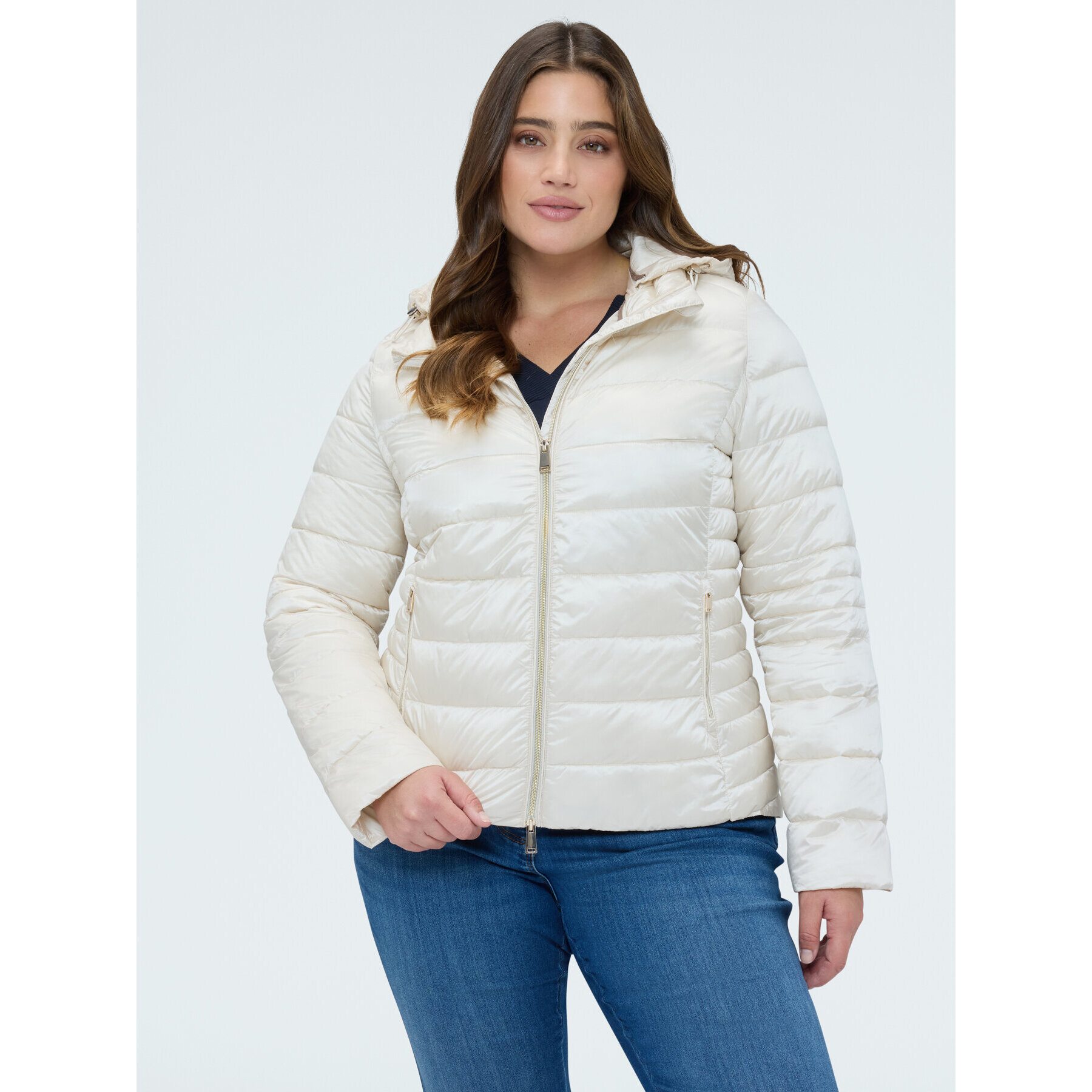 Fiorella Rubino - Plumífero acolchado con capucha desmontable - Blanco