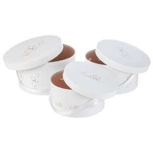 J-Line Set De 3 Boites Ourson Ronde Blanc