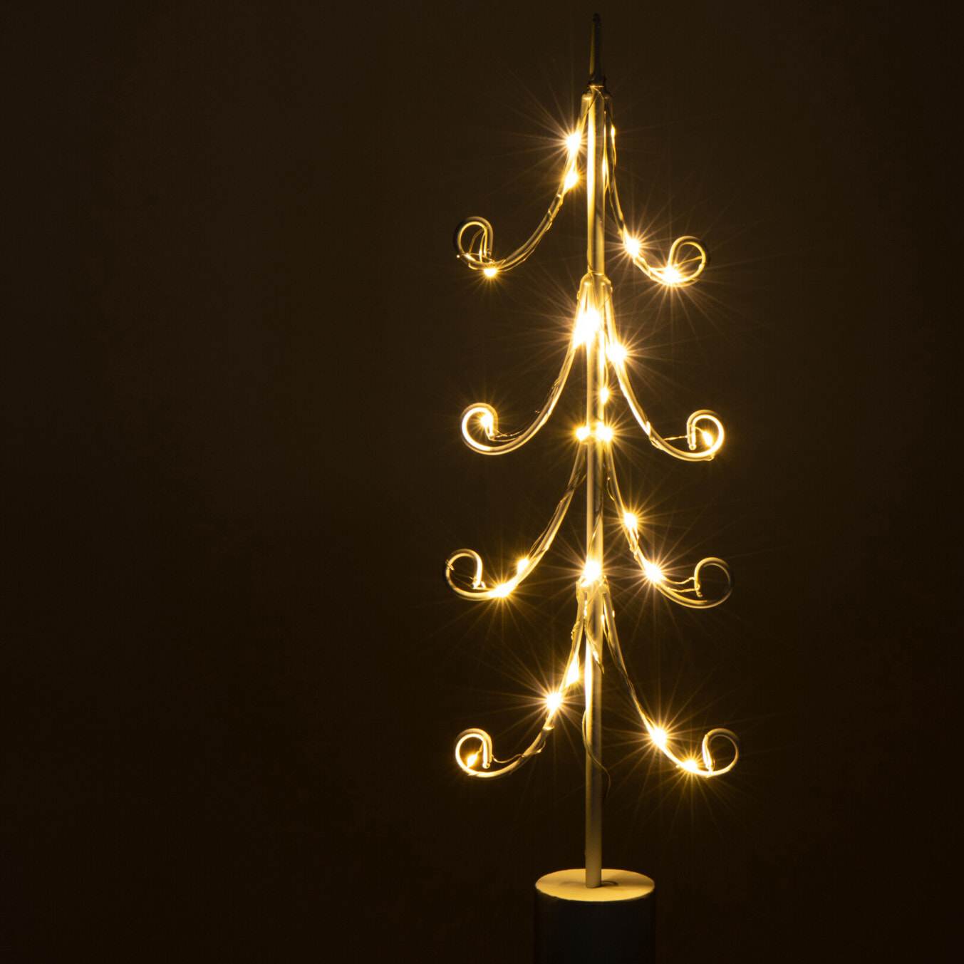 J-Line décoration Sapin - acier - blanc - medium - LED