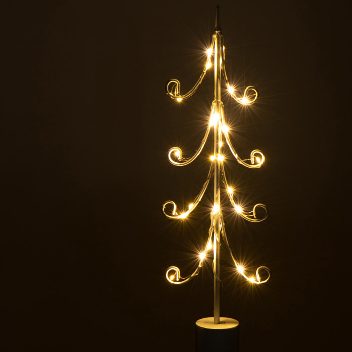 J-Line décoration Sapin - acier - blanc - medium - LED