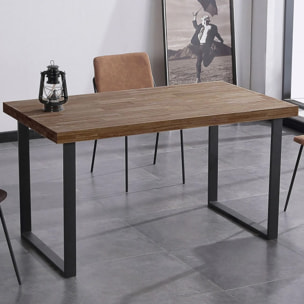 Mesa de comedor de madera de roble boreal y patas metálicas en negro 140x80 cm Natural Roble boreal – Negro