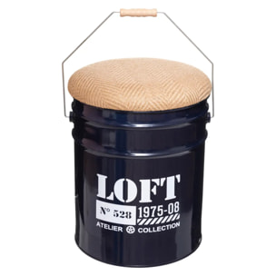 Set de 2 poufs bidons "Alfred" - métal