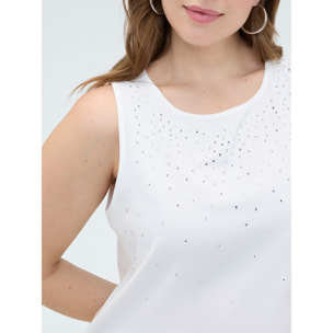 Fiorella Rubino - Top con applicazioni luminose - Bianco