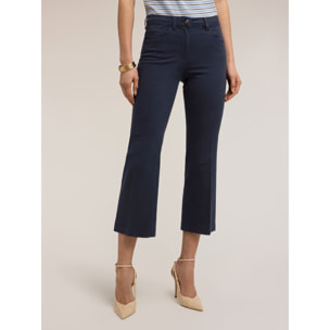 Motivi - Pantaloni kick flare in drill - Blu