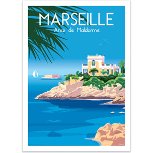 Affiche - Marseille Anse de Maldormé - Raphael Delerue