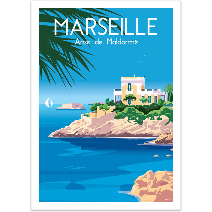 Affiche - Marseille Anse de Maldormé - Raphael Delerue