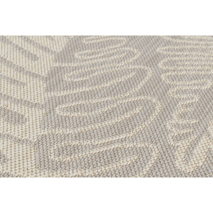 Samba - tapis intérieur extérieur motif feuilles, gris