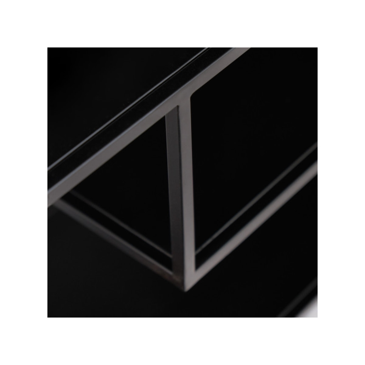 Console design avec 3 étagères en métal - Noir - PAIGE