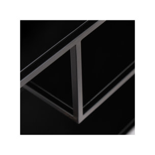 Console design avec 3 étagères en métal - Noir - PAIGE