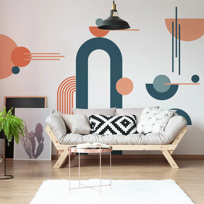 Papier peint - Ambiance Sticker - ARCHES ART MODERNE ET DEMI CERCLES - Intissé - 160x120cm
