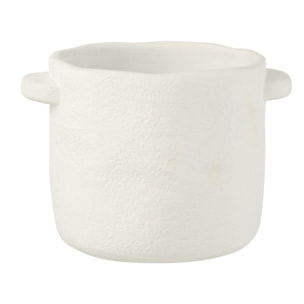 J-Line cache-pot Gustave - ciment - blanc - large -Ø 20 cm