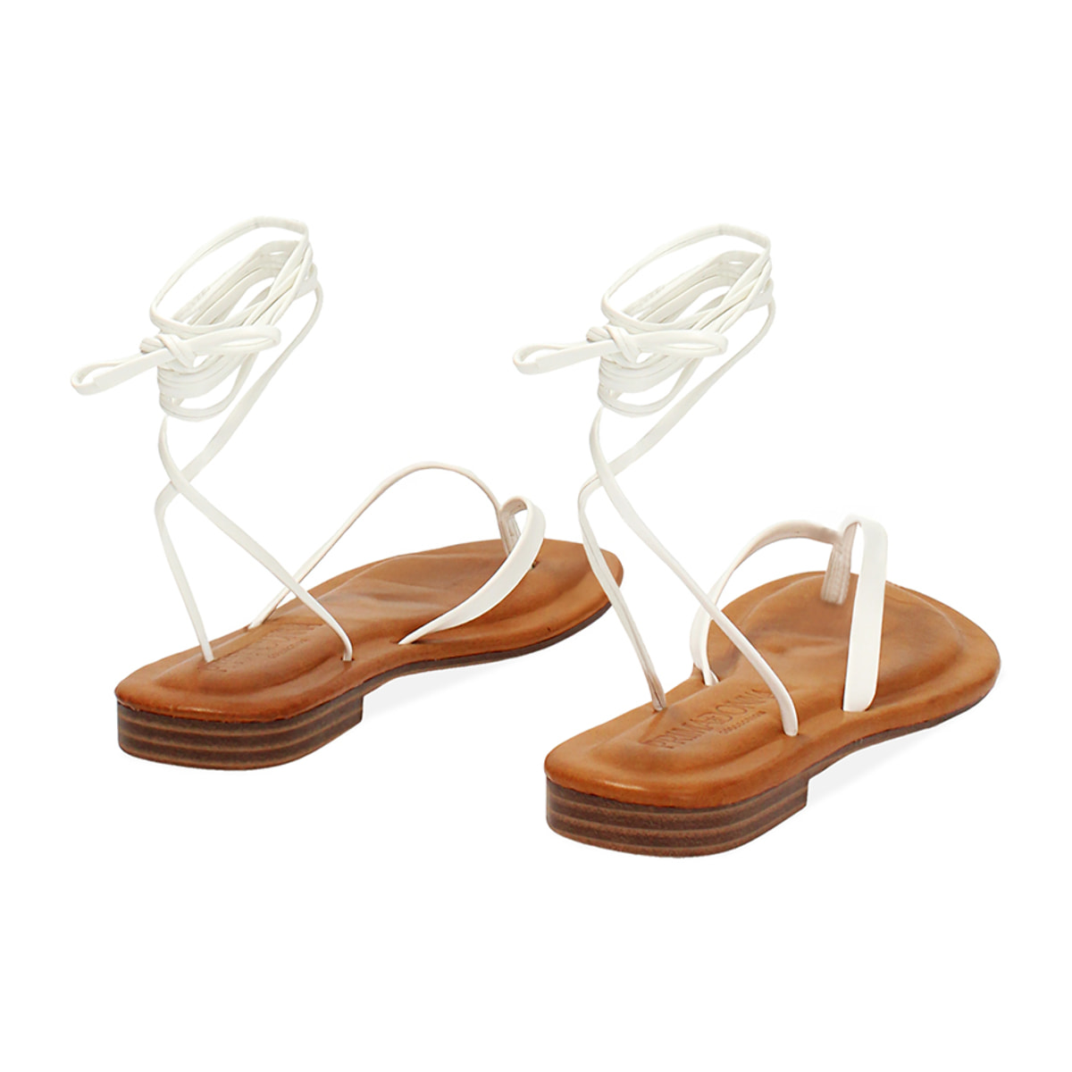 Sandali bassi donna bianchi lace-up