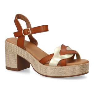 Sandalia de tacon para mujer diseño moderno elegante y comodo con tiras cruzadas en la pala