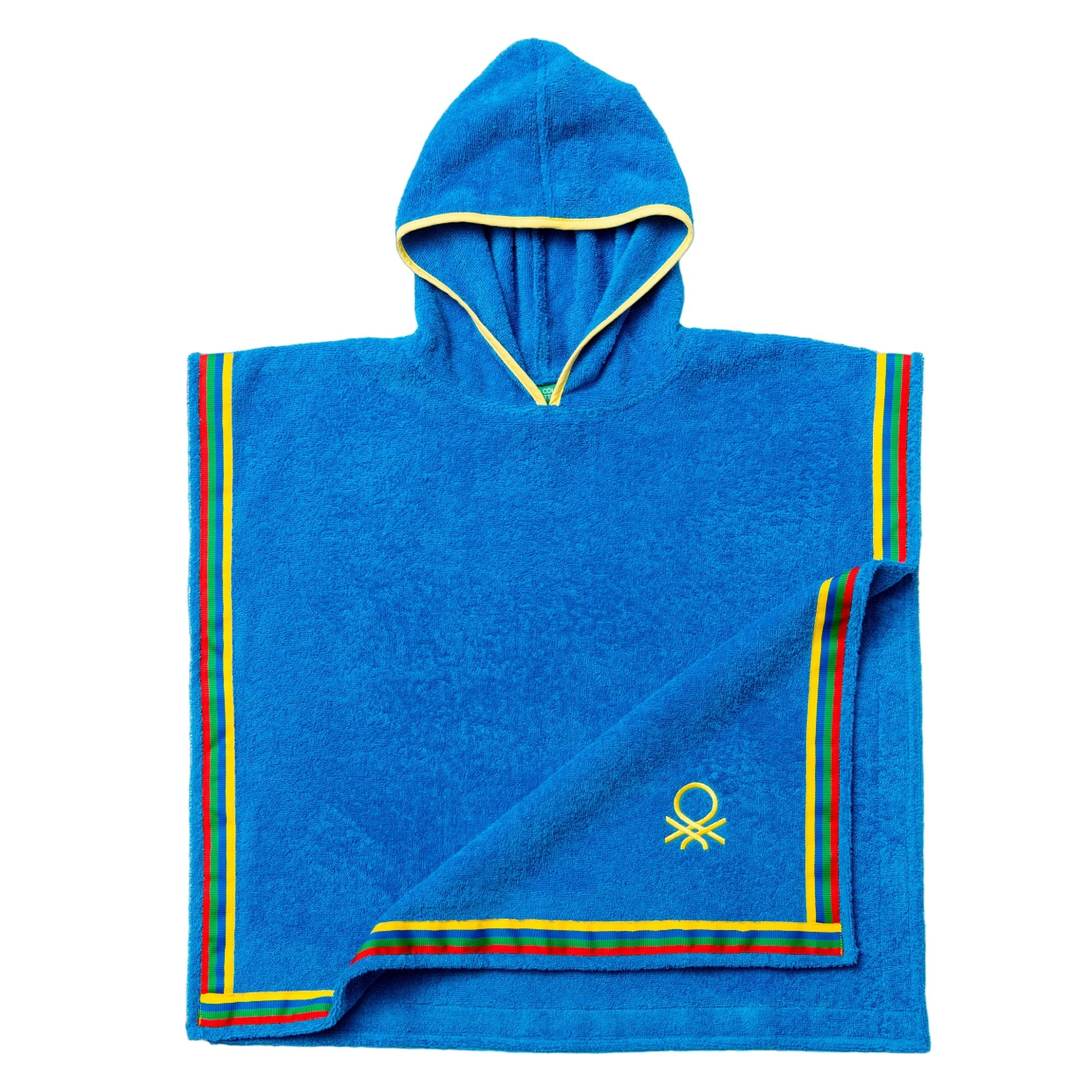 Albornoz poncho Benetton, 7-14 años, 380 gsm, 100% algodón azul