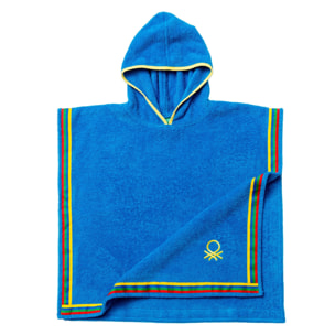 Albornoz poncho Benetton, 7-14 años, 380 gsm, 100% algodón azul