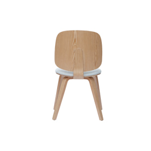 Chaises scandinaves en bois clair et tissu gris clair (lot de 2) BECK