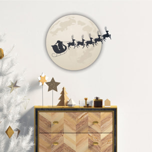 Sticker Noël père noël au clair de la lune - Autocollants stickers adhésifs noël - décoration fêtes