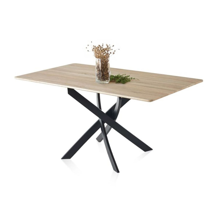 Mesa de comedor rectangular Zen Roble salvaje - Negro