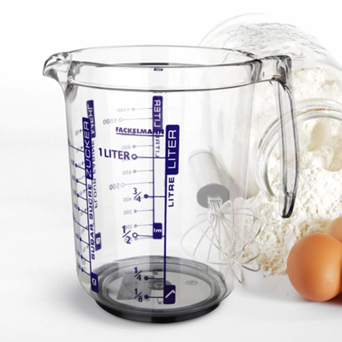Verre doseur 1L en plastique de haute qualité Fackelmann