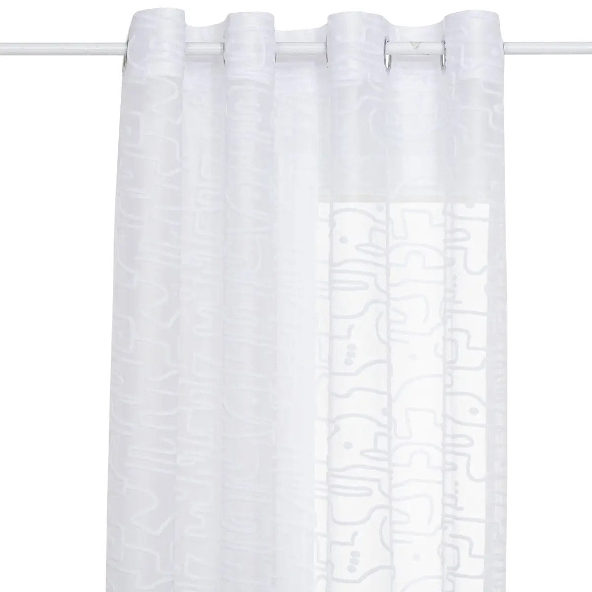 Voilage motif fleurs "Lazi" blanc 140x240cm