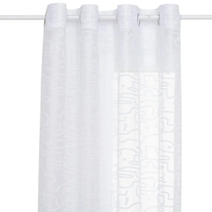 Voilage motif fleurs "Lazi" blanc 140x240cm