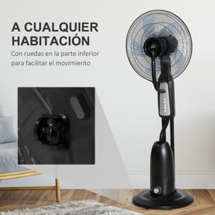 Ventilador de Pie con Nebulizador de Agua Oscilante Silencioso 3 Velocidad 2,8 L