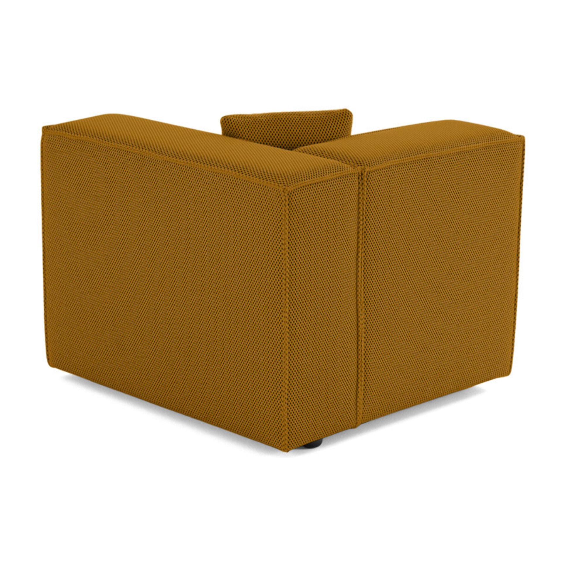 Arty - module d'assise droit - en tissu mailles 3D - Jaune