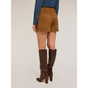 Motivi - Pantalones cortos con pliegues - Marrón