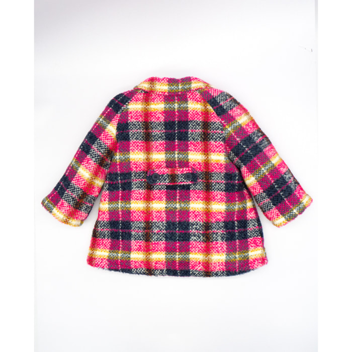 ABRIGO CORTO CUADROS FUCSIA