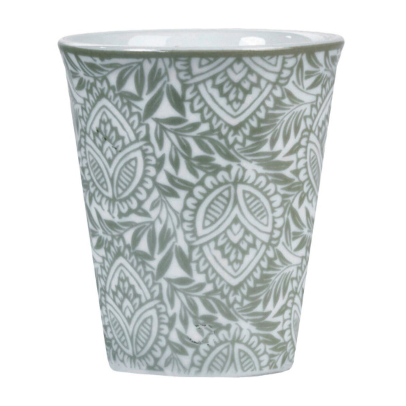 6 tasses à café 9 cl en porcelaine grise et motifs floraux - CAMILLE