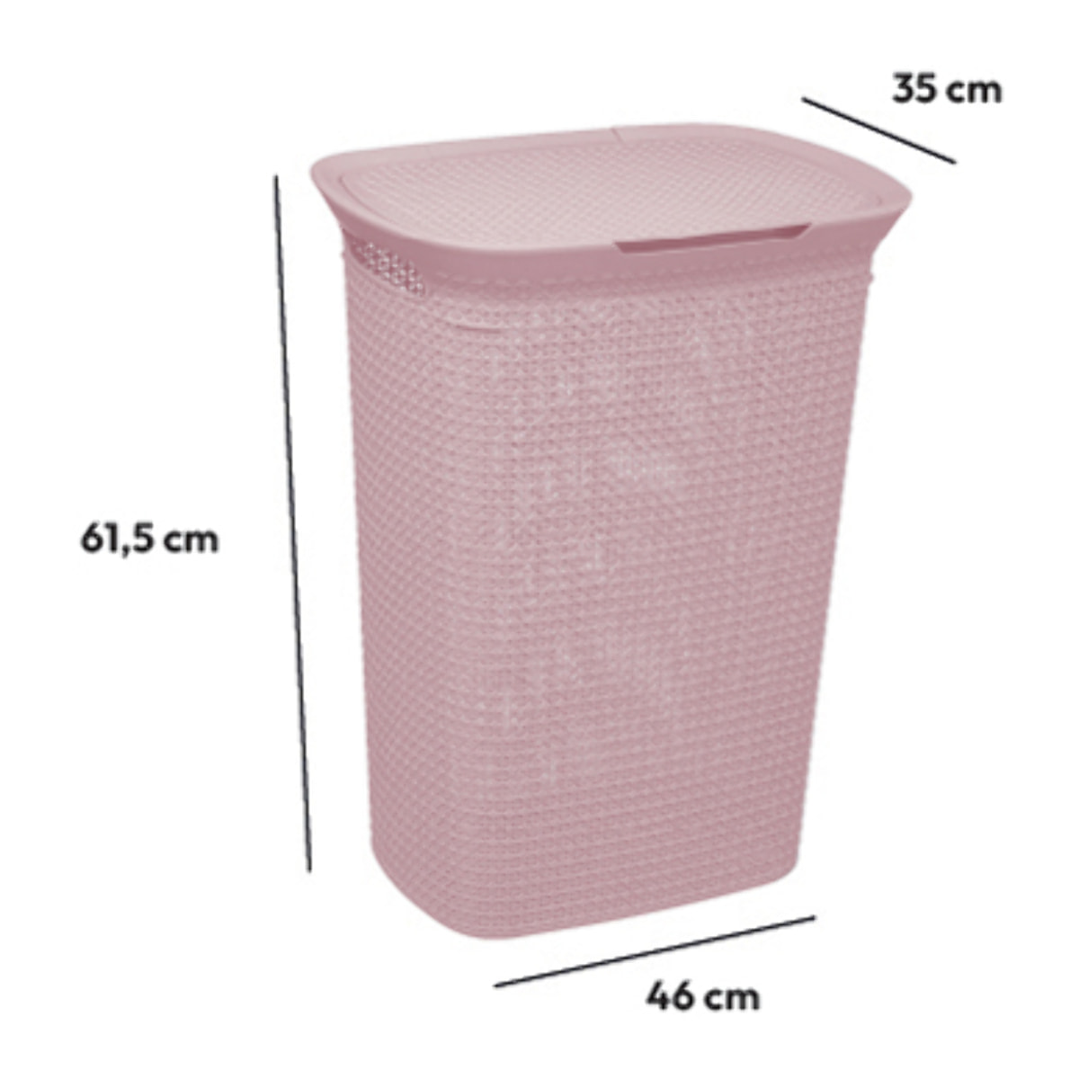 Panier à linge plastique 28L Rose Scandi