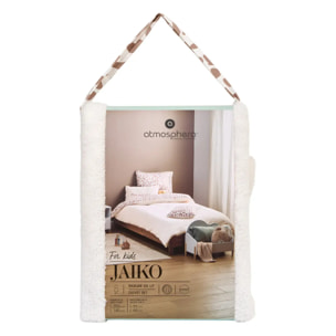 Parure de lit réversible Jaiko 140x200cm blanc/motif félin