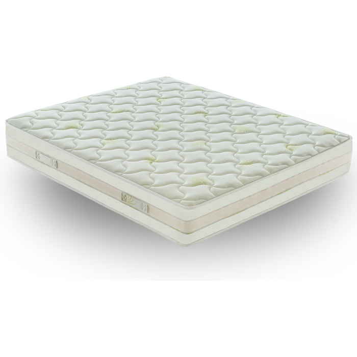 Materasso 135x190 Memory Foam - Altezza 25 cm - 9 Zone di comfort - Sfoderabile - RIvestimento Aloe Vera