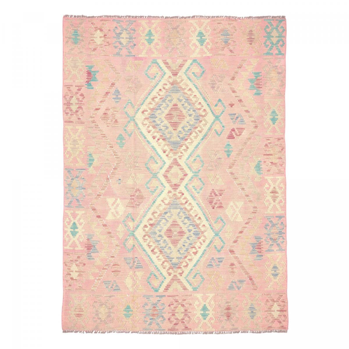Tapis kilim géométrique, tissé plat authentique, ZAPILUD