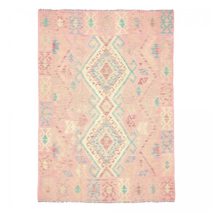 Tapis kilim géométrique, tissé plat authentique, ZAPILUD