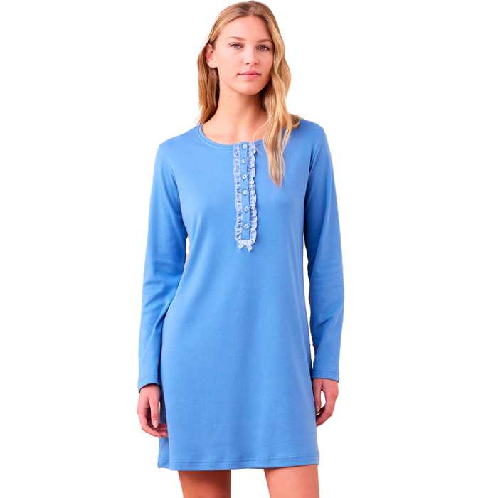 Camicia da notte donna caldo cotone articolo quadretto. Noidinotte