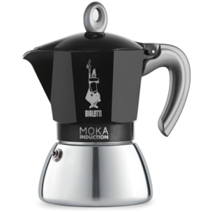 Cafetière italienne BIALETTI dont induction Moka Noir - capacité 6 tasses