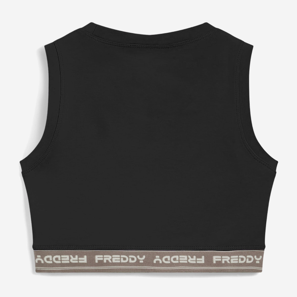 Top sportivo in heavy jersey stretch con elastico logato