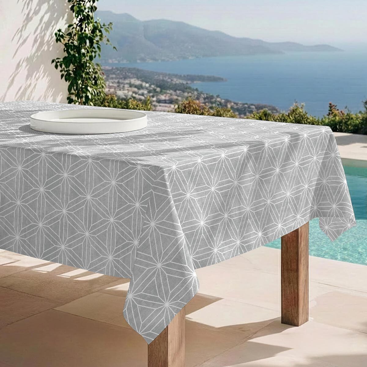 Nappe anti-taches Alston Gris - 100% coton -