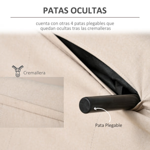 Sofá Cama Individual con Almohada Acolchado y Respaldo Ajustable en 3 Posiciones