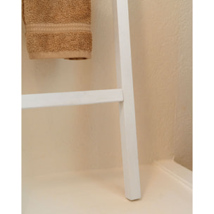 Escalera de madera maciza color blanco de 41x118x4cm Alto: 118 Largo: 41 Ancho: 3.5