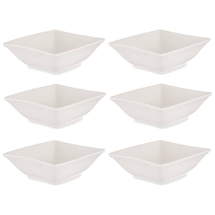 Set 6 cuencos porcelana blanca aperitivo colección VESSIA