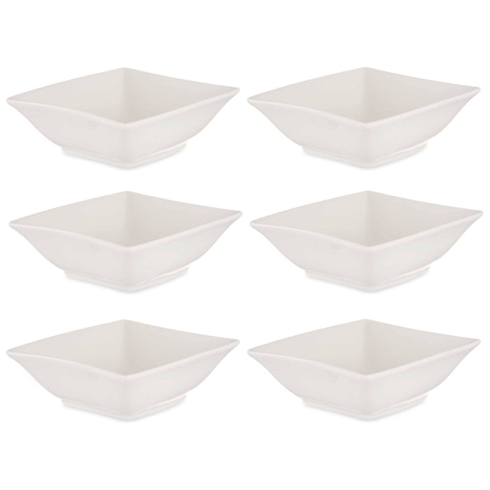 Set 6 cuencos porcelana blanca aperitivo colección VESSIA