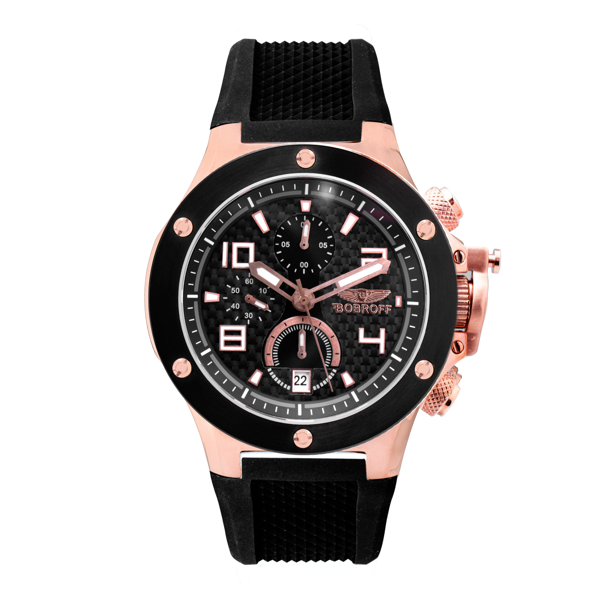 Reloj Bobroff BF1002M15 Hombre Analogico Cuarzo con Correa de Caucho